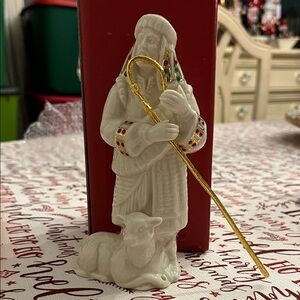 Lenox Festive Shepherd Figurine with Gold Staff